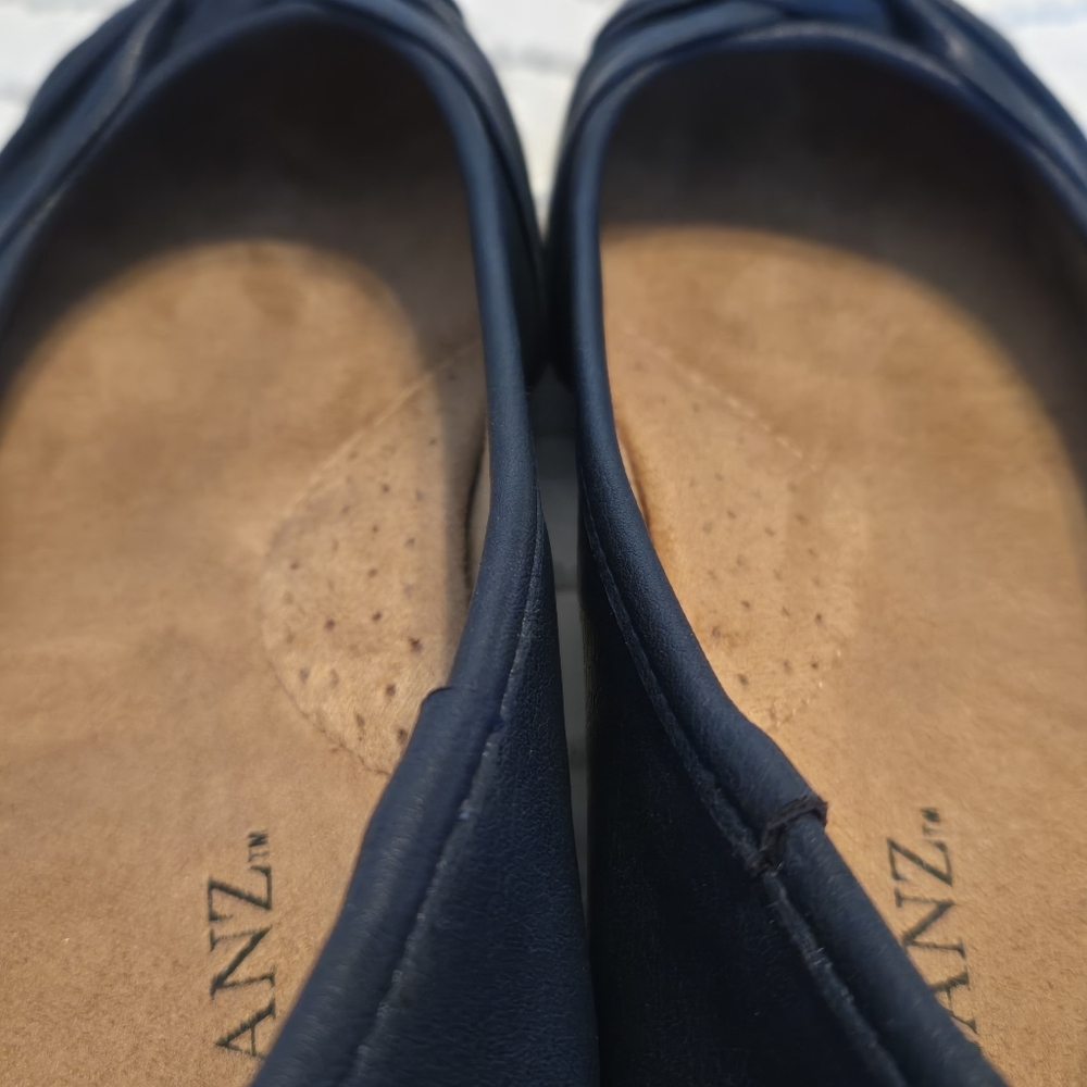 Solanz Womens Cameron Ballet Flats Navy Blue 7W - Picture 3 of 7